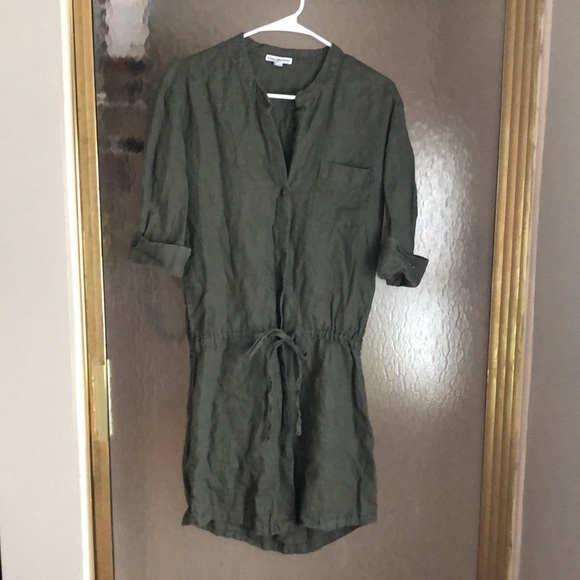 James Perse Linen Utility Dress Shirt size 2 - Picture 2 of 6